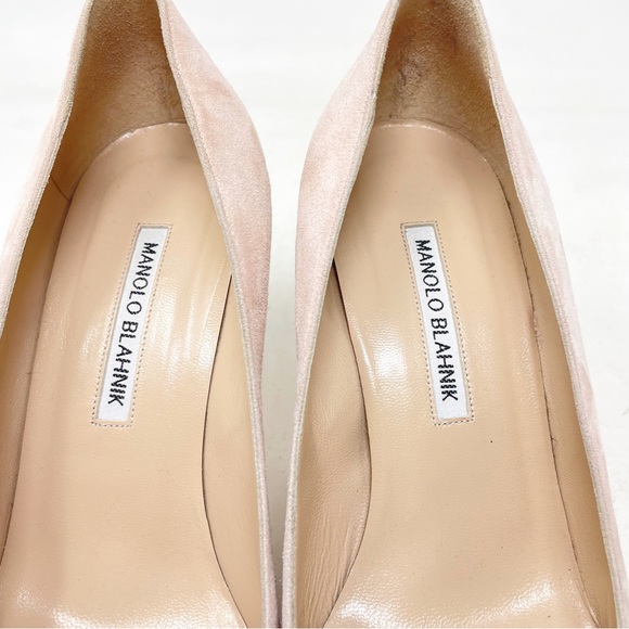 Manolo Blahnik Nude Suede Pumps Women's Size 39.5 - Picture 5 of 9